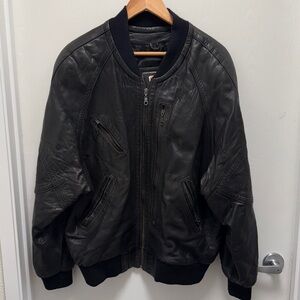 Men's Black Leather Jacket made in Turkey